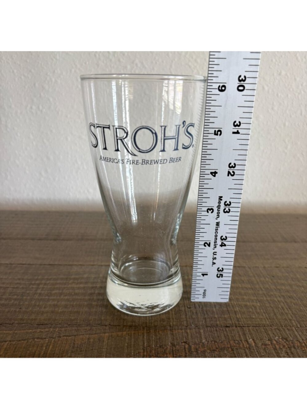 Stroh's America's Fire Brewed Beer Glass Tulip Vintage - Picture 6 of 7